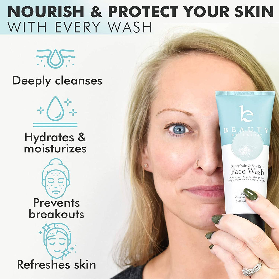 Beauty By Earth - Face Wash with Superfruit and Sea Kelp 4oz.