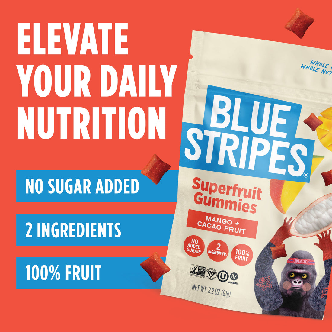 Blue Stripes - Superfruit Gummies - Mango (Multi-Serve)
