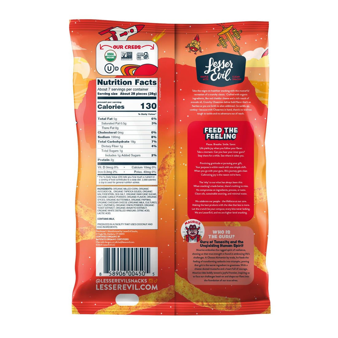 LesserEvil - Cheezmos, Blazin' Hot Cheddar 7oz
