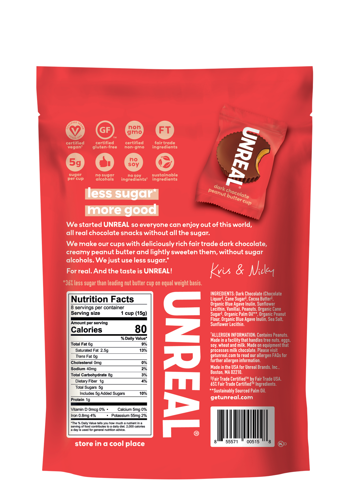 Dark Chocolate Peanut Butter Cups - 6 Bag Case
