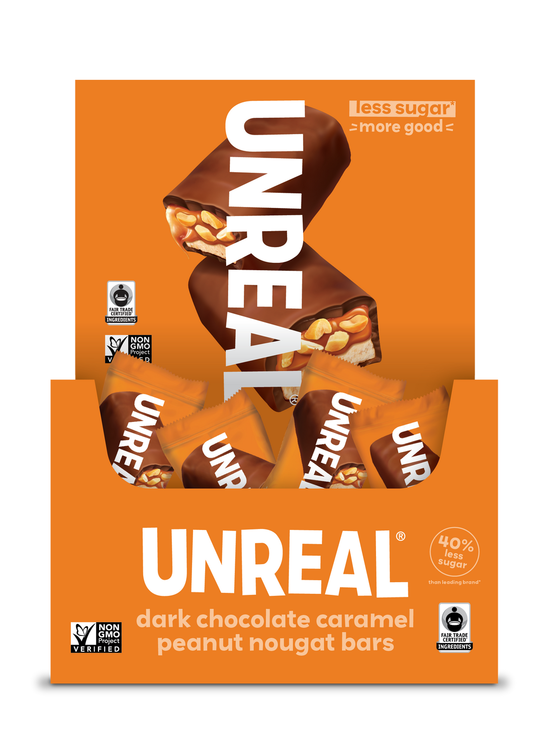 UNREAL- Dark chocolate Caramel Peanut Butter Nougat Mini Bar