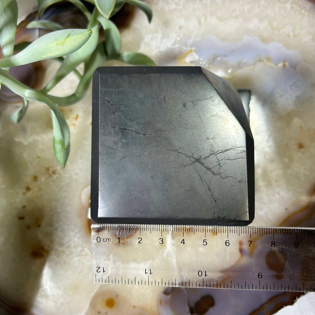 Shungite Cut Cube on Stand 7cm