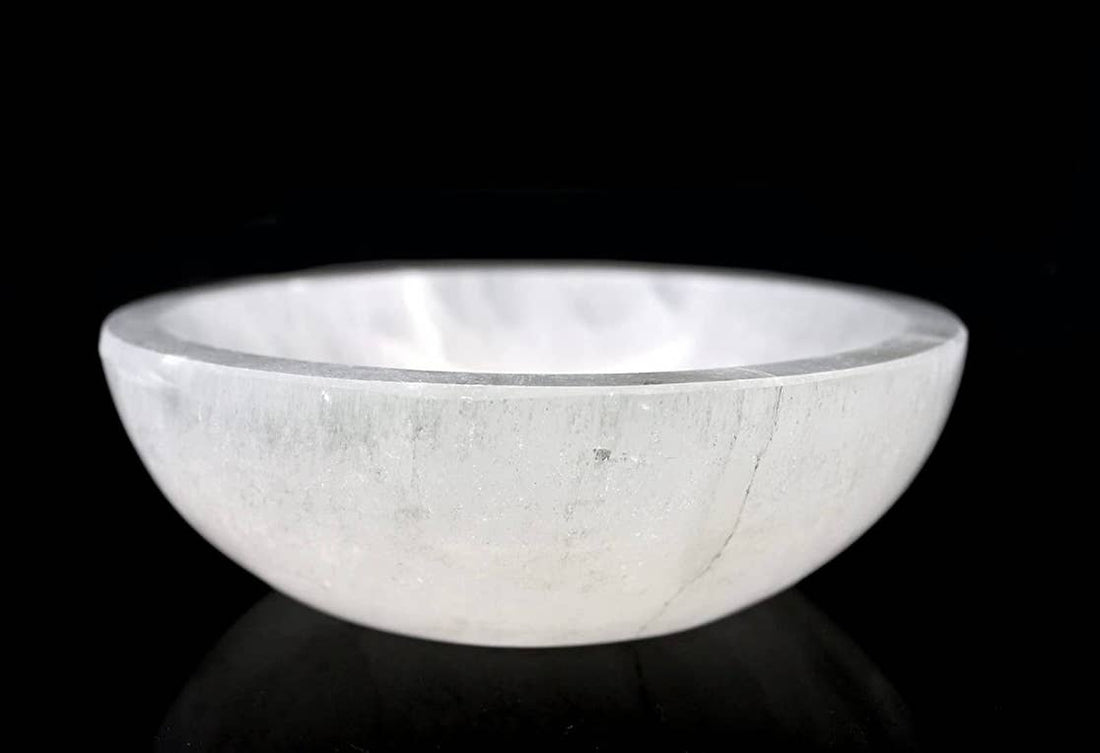 Selenite Bowl Round 6cm White