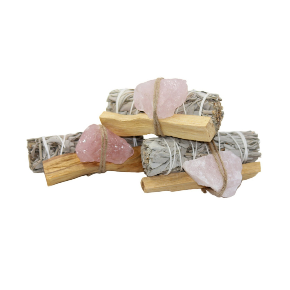 Cleansing Sage Bundle - Rose Quartz