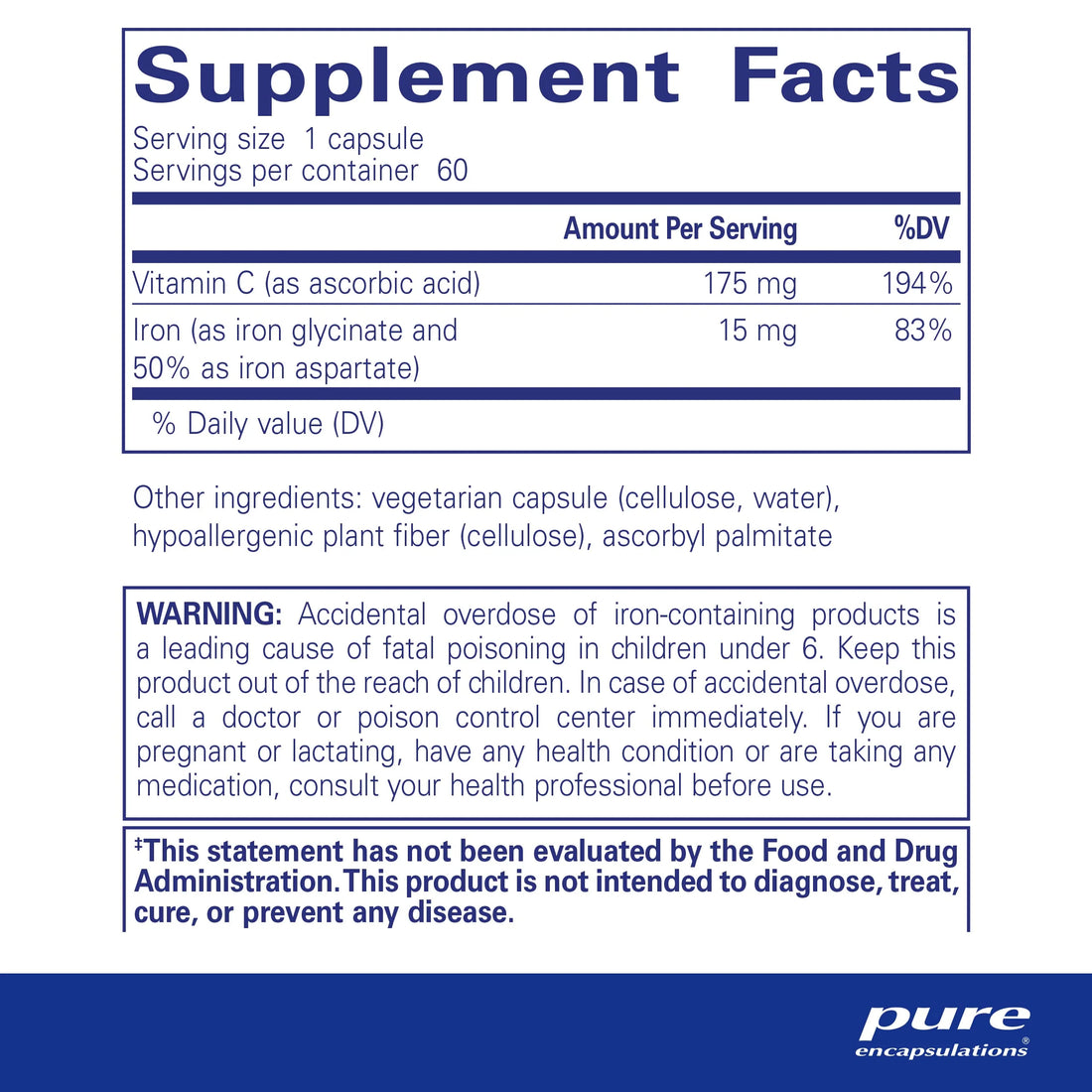 Pure Iron-C (60 Capsules)