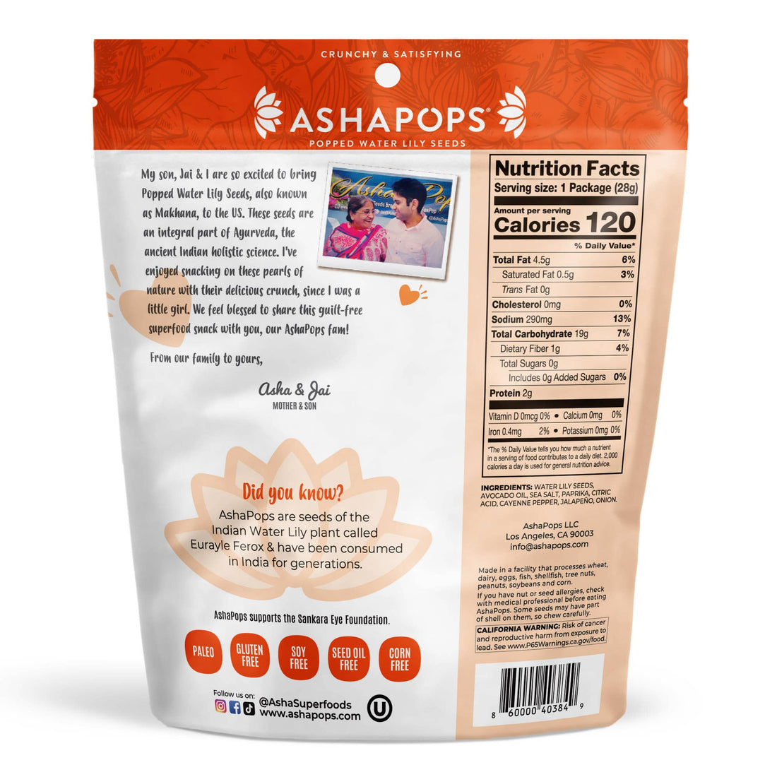 AshaPops - 1oz Chili Lime - AshaPops Popped Water Lily Seeds