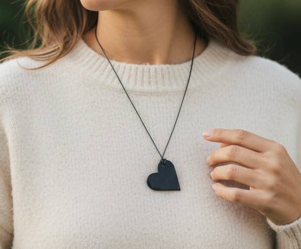 Shungite Heart Pendant Necklace
