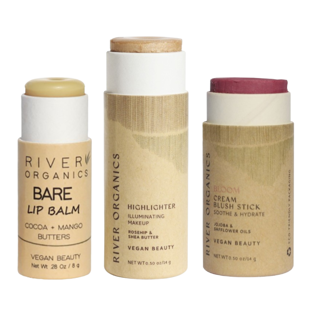 River Organics - Lip + Highlighter + Blush Set (Mix & Match)