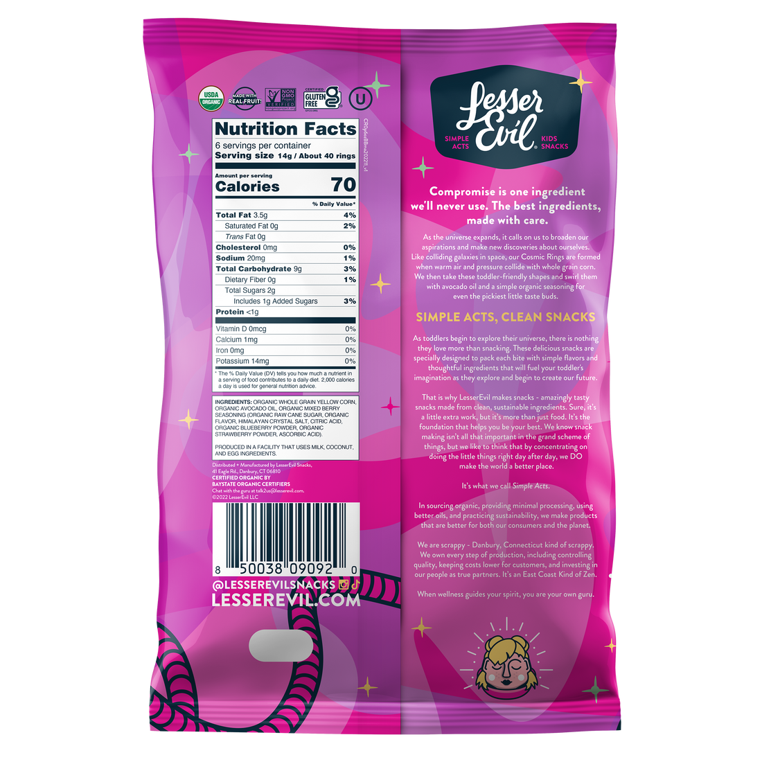 LesserEvil - Cosmic Rings, Berry Blast, 3 oz