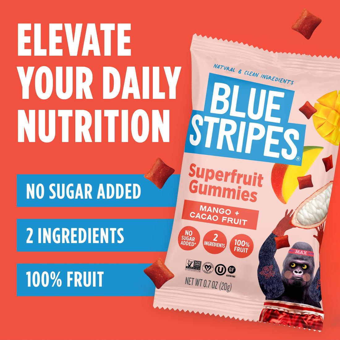 Blue Stripes - Superfruit Gummies - Mango (Single Serve)