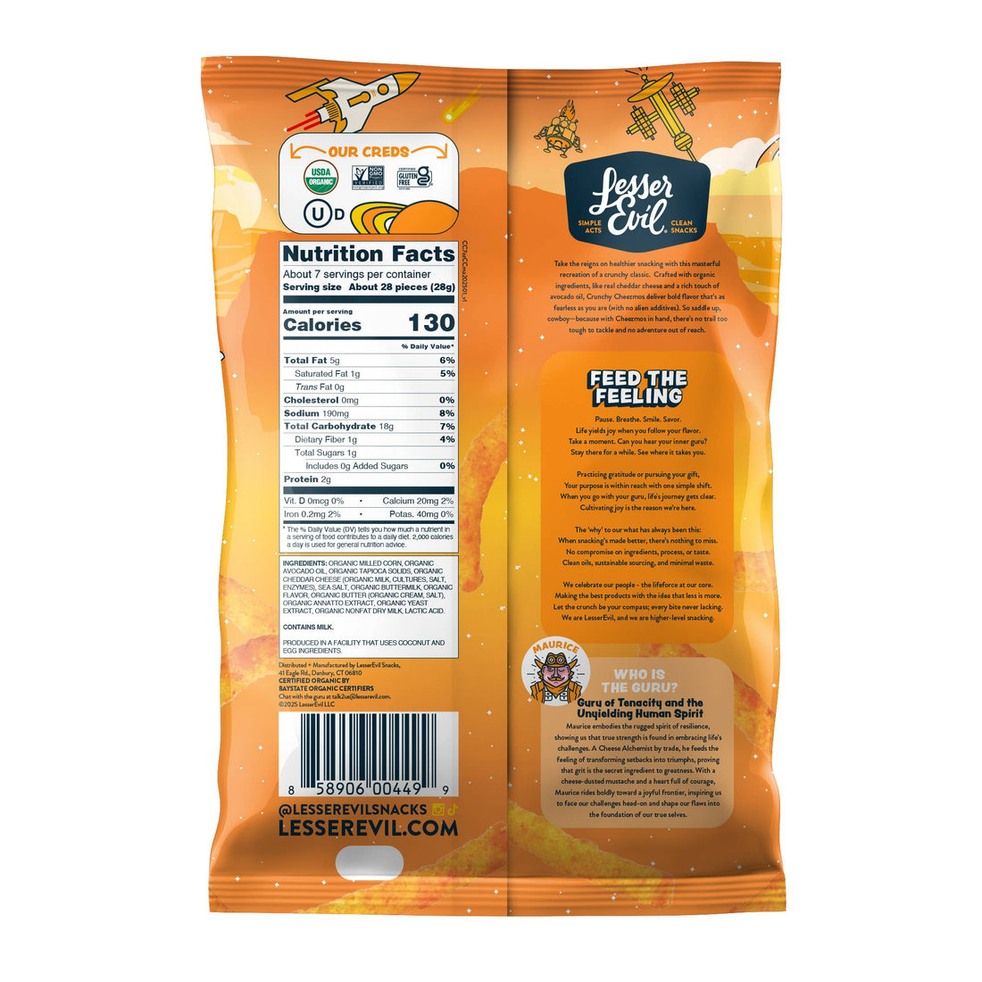 LesserEvil - Cheezmos, Cowboy Cheddar 7oz