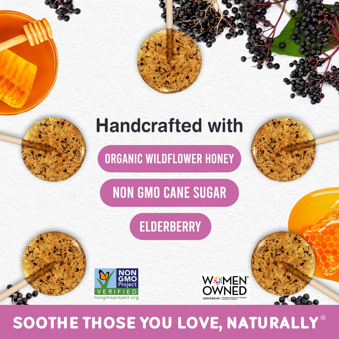 MommaBear Organics - Nausea, Cough, Sore Throat, Allergy Lollipops; Honey & Fruit