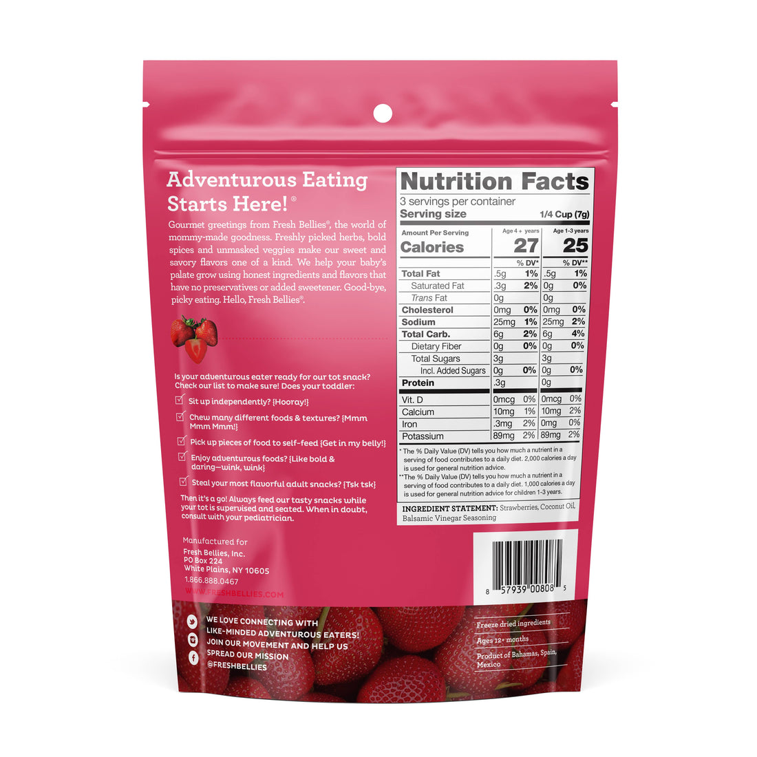 Fresh Bellies - Adult - Strawberry Feels Forever Freeze-Dried Snacks