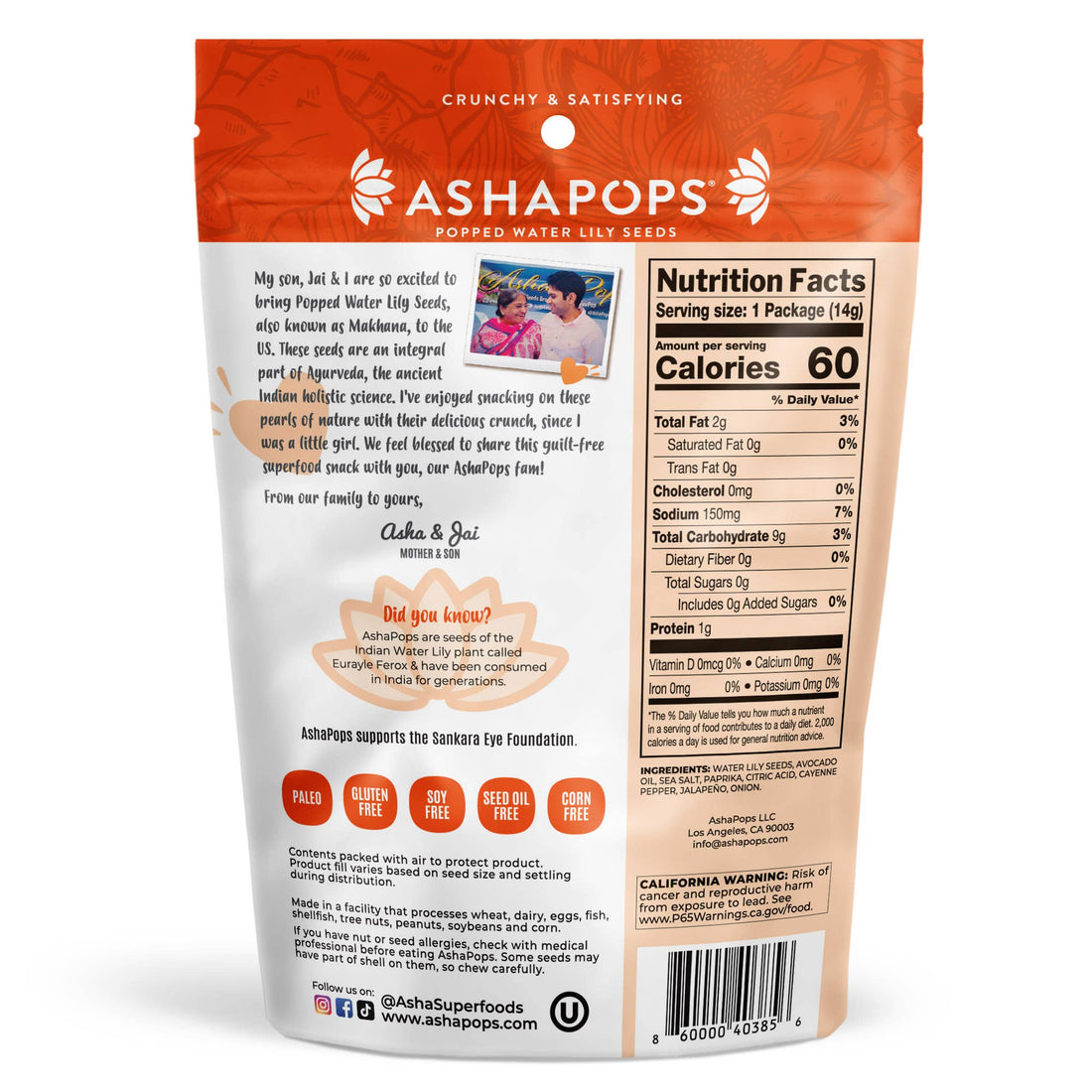 AshaPops - 0.5oz Chili Lime - AshaPops Popped Water Lily Seeds