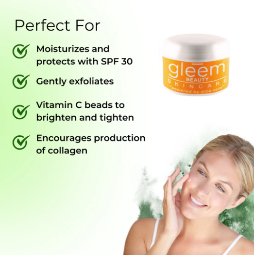 Gleem One & Done Moisturizer SPF 30 | Primer with Vitamin C Beads 1 fl oz | 30 ml