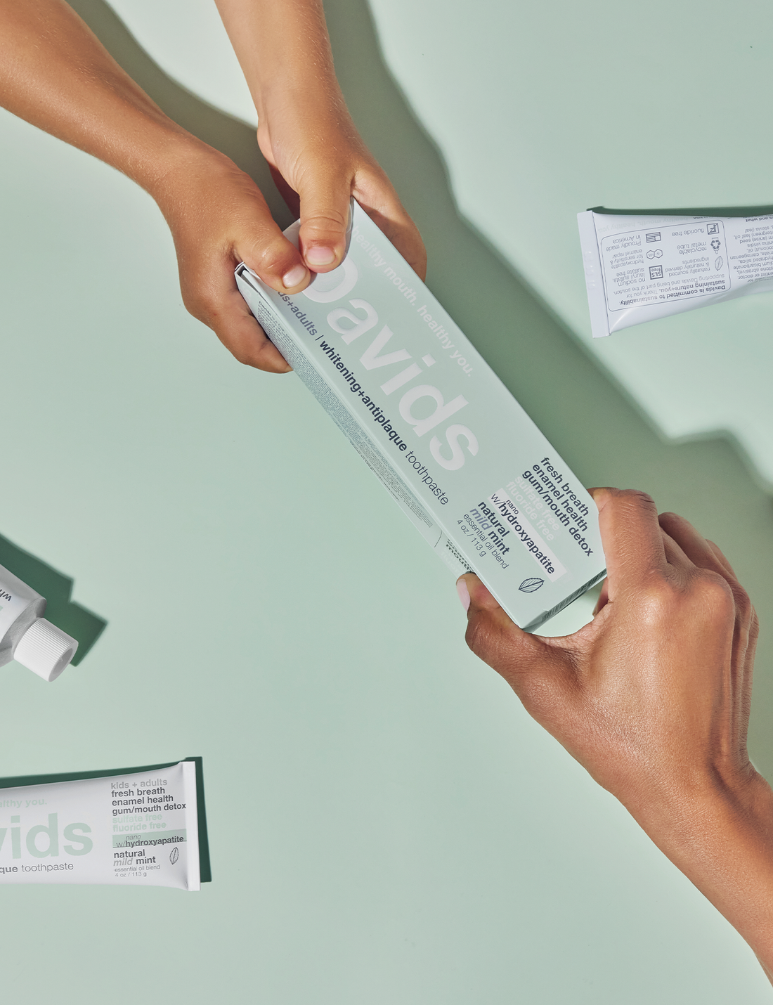 Davids Natural Toothpaste - Davids kids + adults nano-hydroxyapatite premium toothpaste  /  mild mint / 4 oz