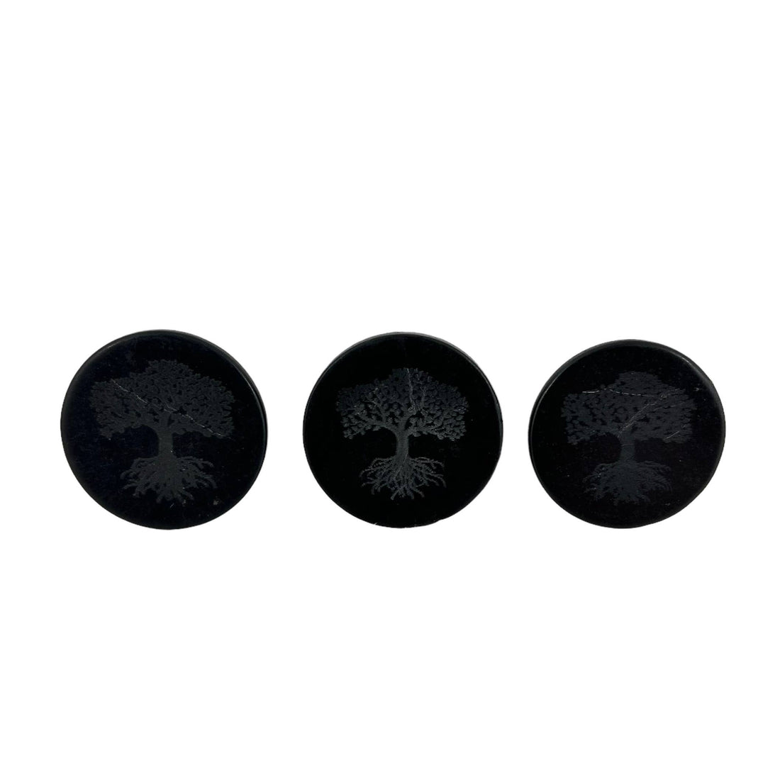 Shungite EMF Cell Phone Engraved Tree of Life 30mm