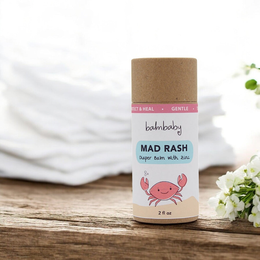 Diaper Ointment with natural, protecting zinc in BIODEGRADABLE STICK